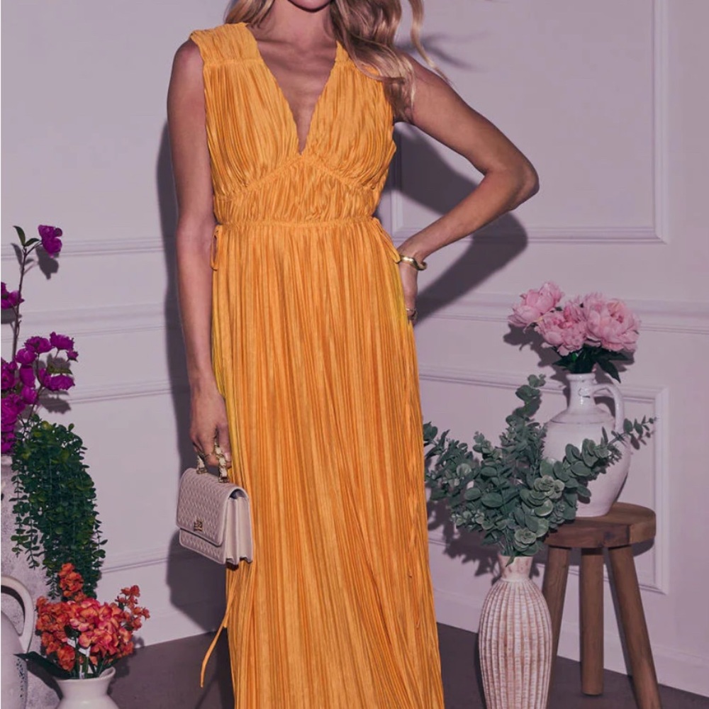 Elegant Orange Maxi Dress
